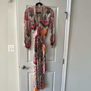 Zara Paisley Maxi Dress with Bishop Sleeves and Pockets